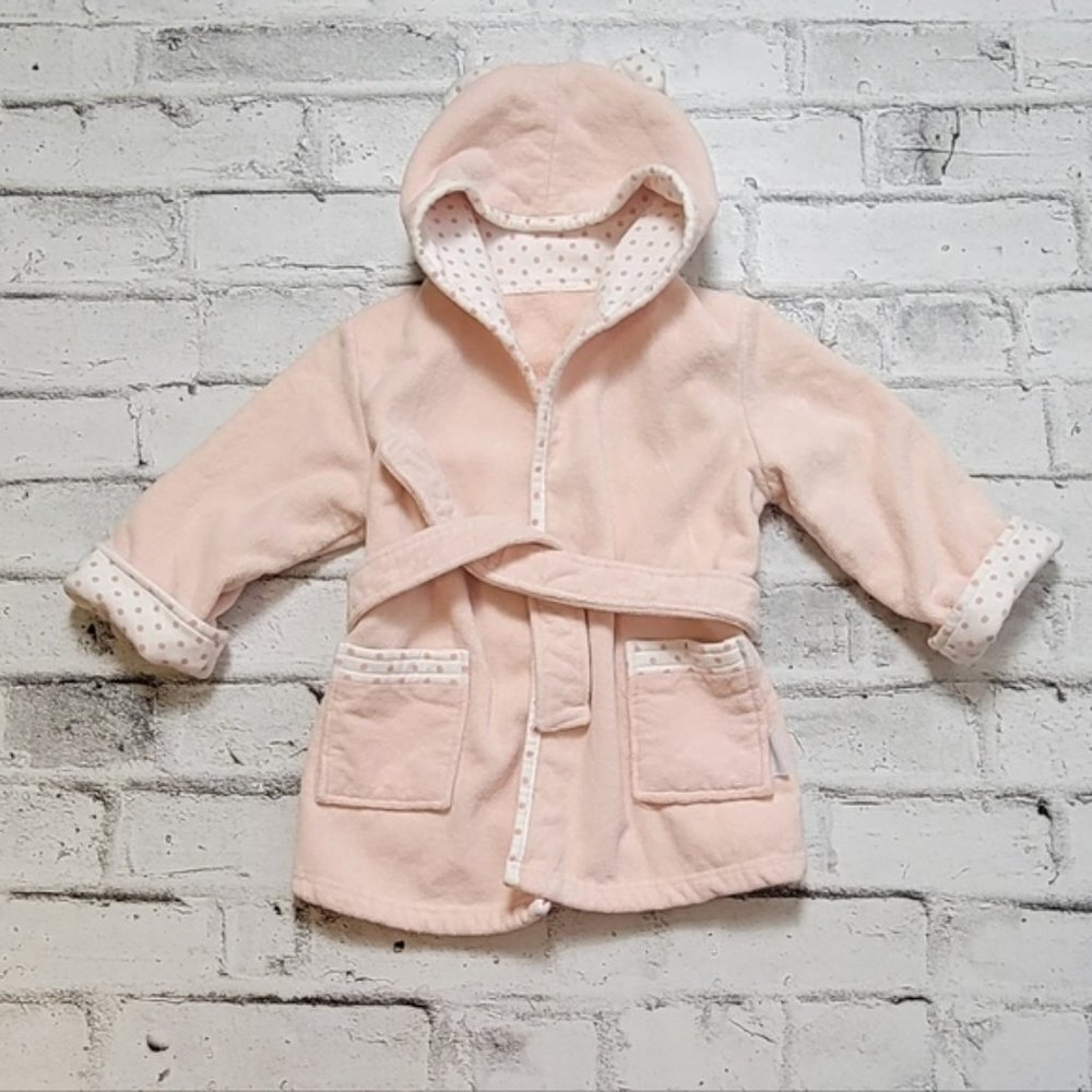 INDIGO pink terrycloth bath robe baby 0-12 months
